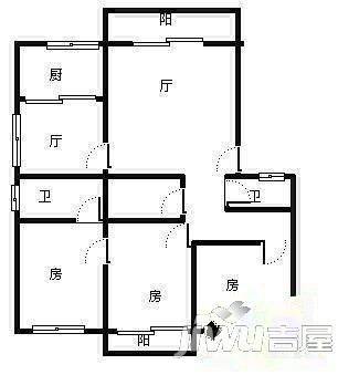 碧水芳洲 水云天4室2厅2卫户型图