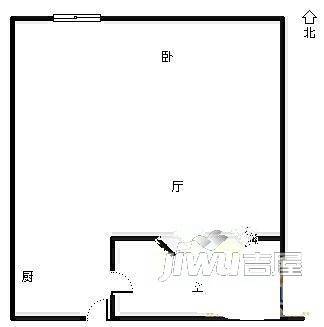 国坤大厦1室1厅1卫户型图