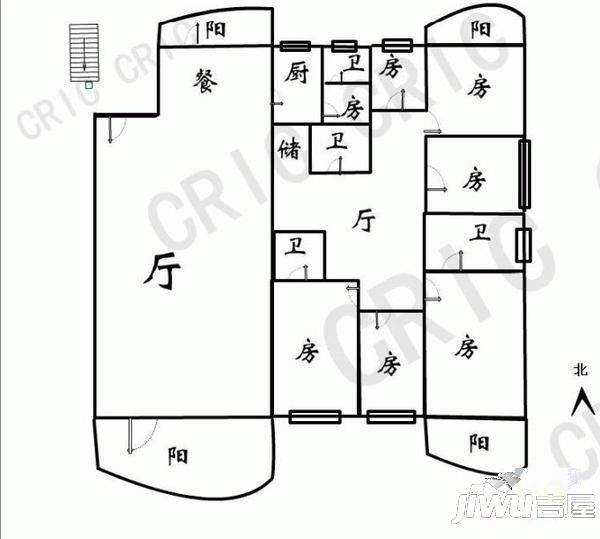 阳光城一期4室3厅2卫168㎡户型图