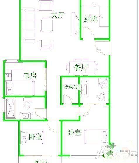 阳光城一期4室3厅2卫168㎡户型图