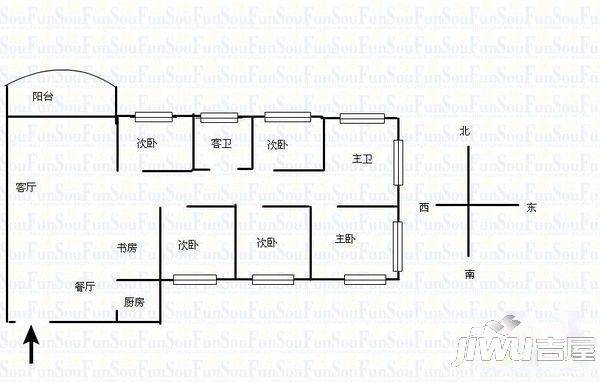 阳光城一期4室3厅2卫168㎡户型图