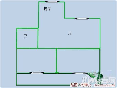 西洪小区2室2厅1卫77㎡户型图