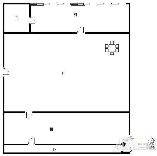 西洪小区2室2厅1卫77㎡户型图