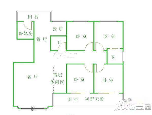 中城名仕汇3室2厅1卫户型图