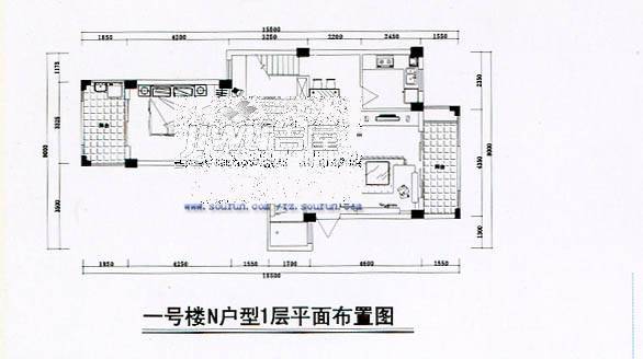 安居佳苑2室2厅1卫91.7㎡户型图