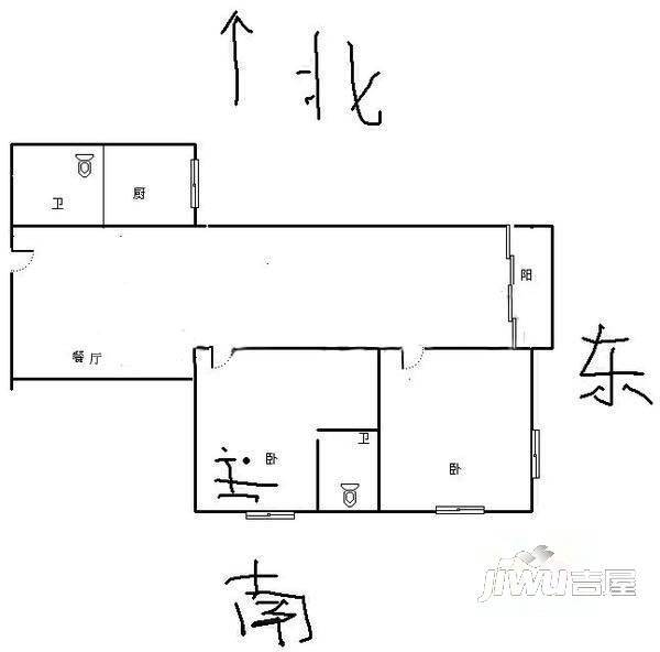 长滩美墅三期3室2厅2卫106㎡户型图