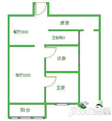 世茂天城一期俪园2室1厅1卫105㎡户型图