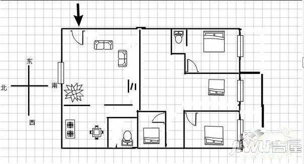 锦江花园二区4室2厅2卫178㎡户型图