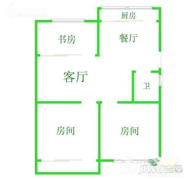 赤星新苑1室1厅1卫45㎡户型图