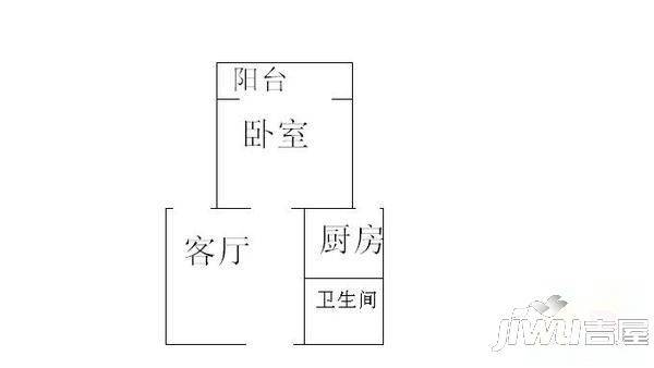 新嘉小区1室1厅1卫45㎡户型图