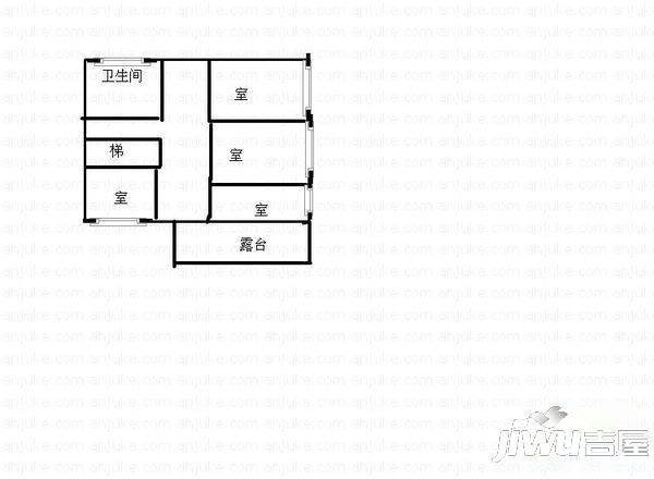 金桥花园玫瑰苑2室2厅1卫83㎡户型图