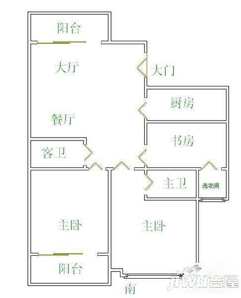 群升国际尚都2室1厅1卫户型图