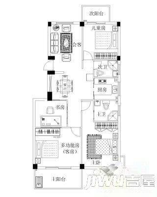 中天金海岸三期金爵苑5室3厅3卫400㎡户型图