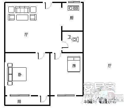 金浦小区3室2厅1卫83㎡户型图