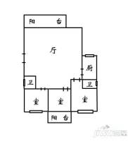 金山桔园二期景园3室2厅2卫97㎡户型图