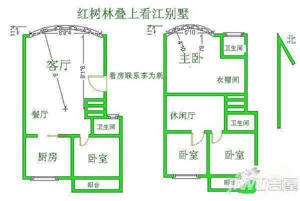 泰禾红树林C区1室1厅1卫50㎡户型图