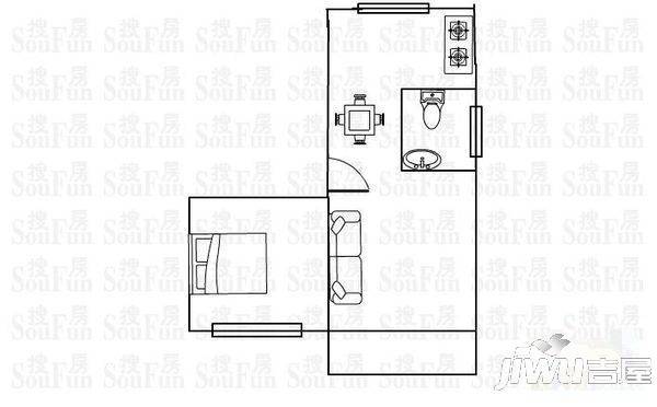 四季绿都春园3室2厅2卫95㎡户型图