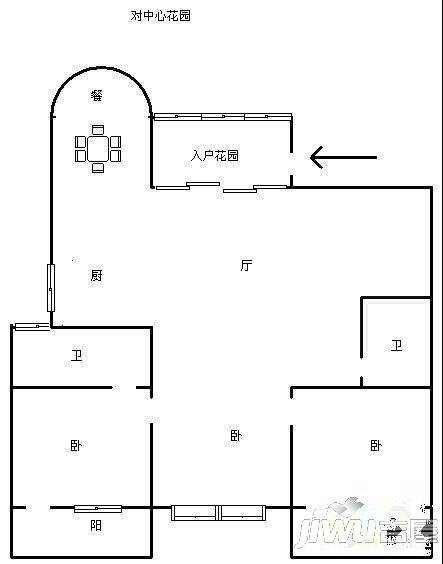 商业大厦1室1厅1卫257㎡户型图