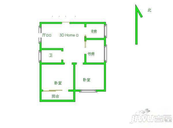 新西洪2室1厅1卫69㎡户型图