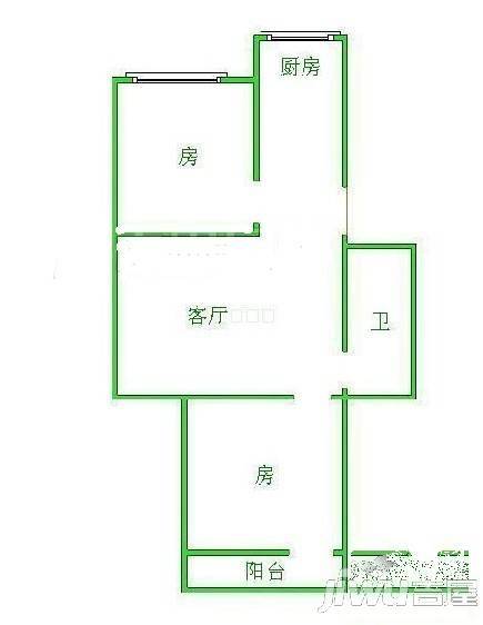 银湖花园3室2厅1卫86㎡户型图