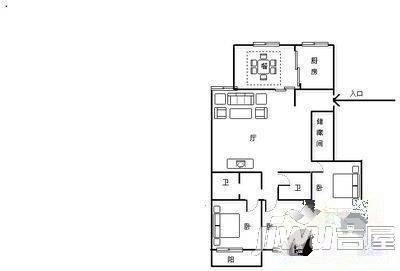 中福西湖花园4室2厅2卫142㎡户型图