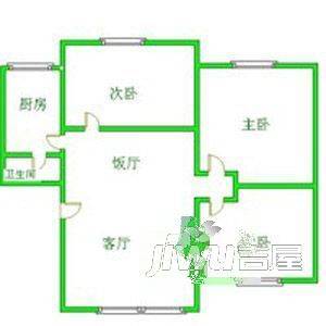 维多利亚海湾2室2厅1卫58㎡户型图