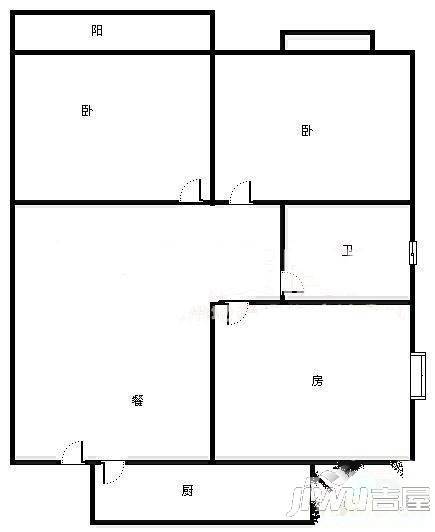 金山桔园三期3室2厅1卫85㎡户型图