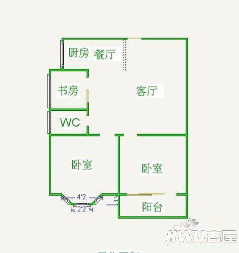 金山桔园三期3室2厅1卫85㎡户型图