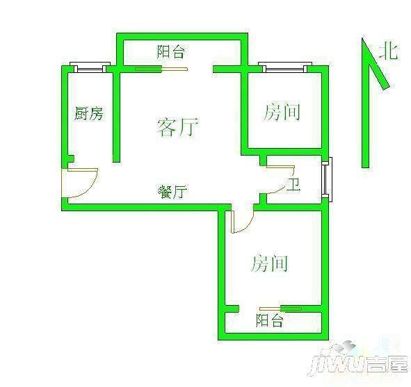 金山桔园三期3室2厅1卫85㎡户型图