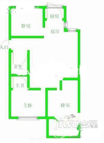 佳美世纪城2室2厅1卫80㎡户型图