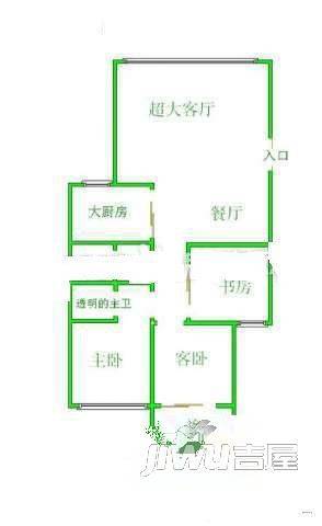 佳美世纪城2室2厅1卫80㎡户型图