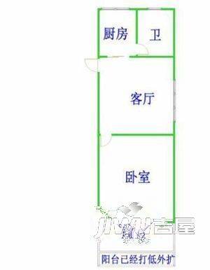 长顺小区二期1室1厅1卫35㎡户型图