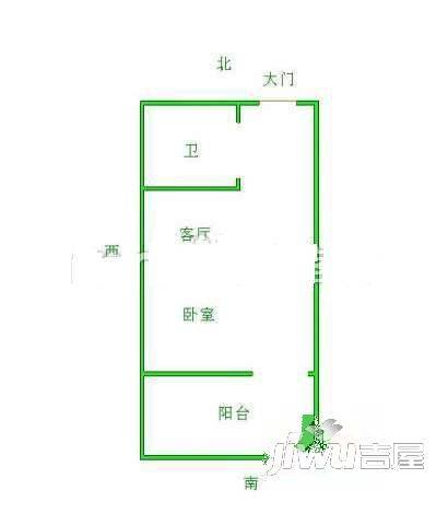 长顺小区二期1室1厅1卫35㎡户型图