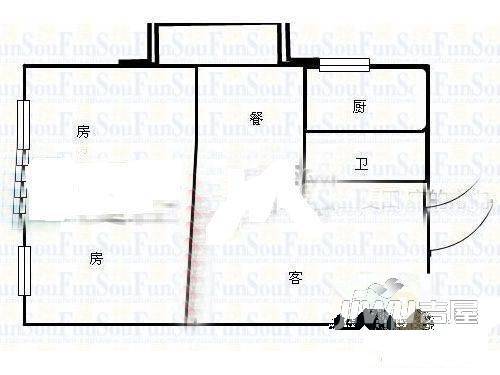 海西幸福港2室1厅1卫56㎡户型图