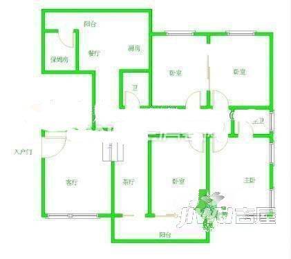 十八里香溪3室2厅2卫126㎡户型图