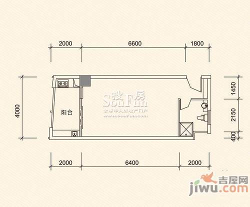 利海亚洲国际普通住宅52.3㎡户型图