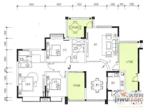 耀凯凤岭一号3室2厅2卫152.2㎡户型图