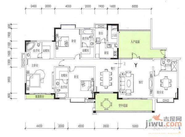 耀凯凤岭一号4室2厅4卫221.4㎡户型图