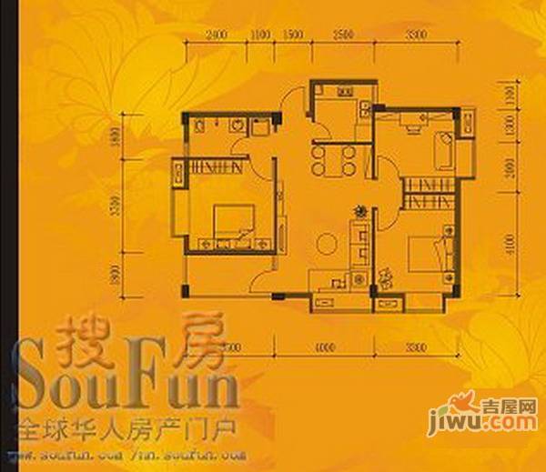 橘子郡3室2厅2卫116㎡户型图