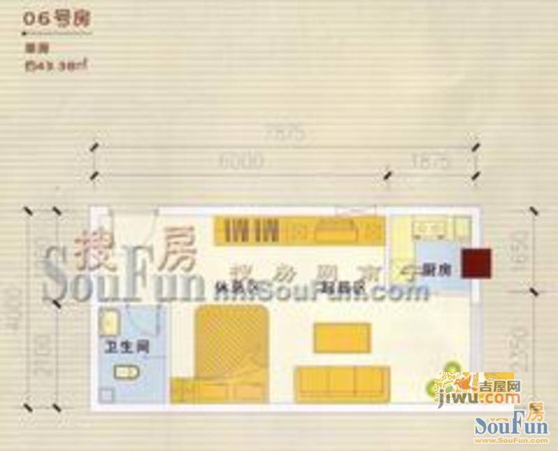 裕丰大厦2室2厅1卫94㎡户型图