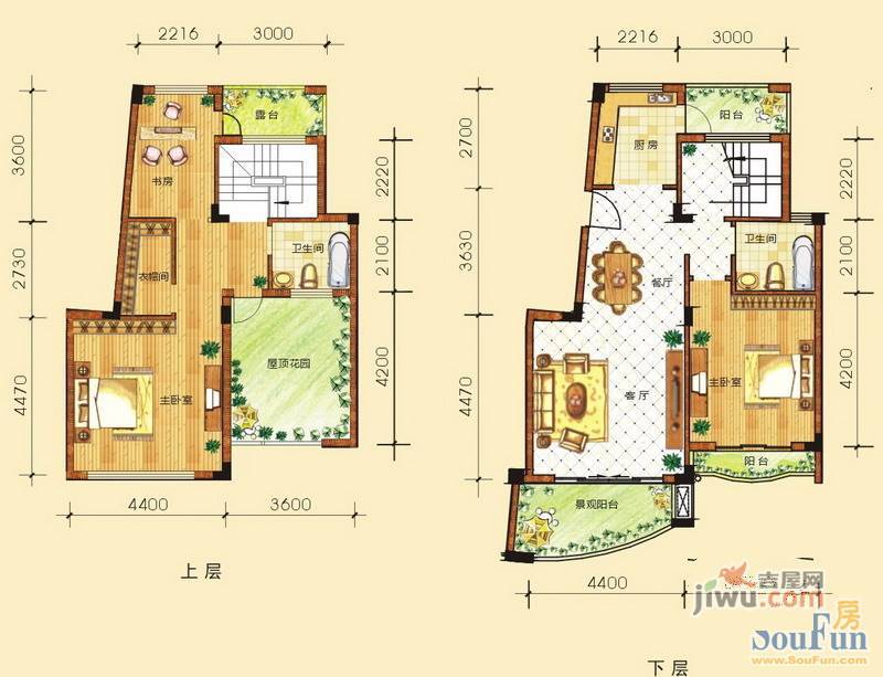 塞纳维拉花园3室2厅2卫145.2㎡户型图