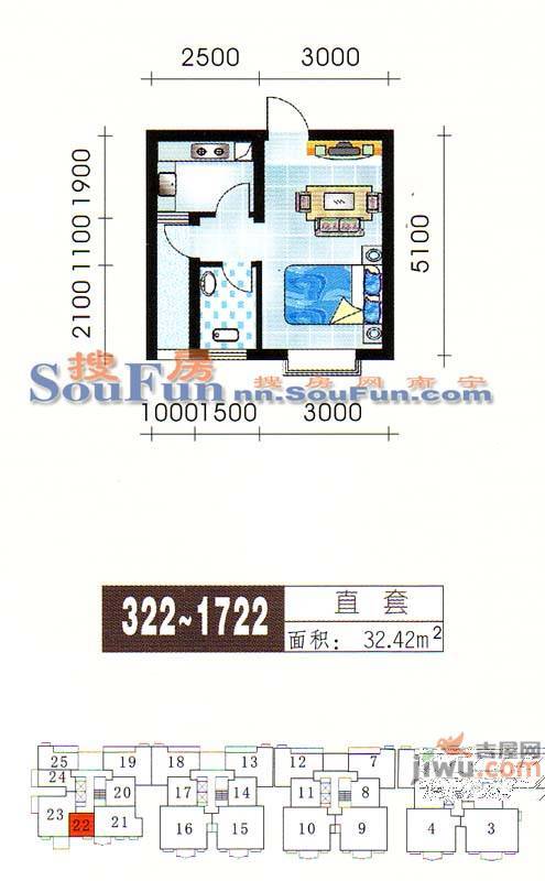 恒大新城3室3厅2卫140.9㎡户型图