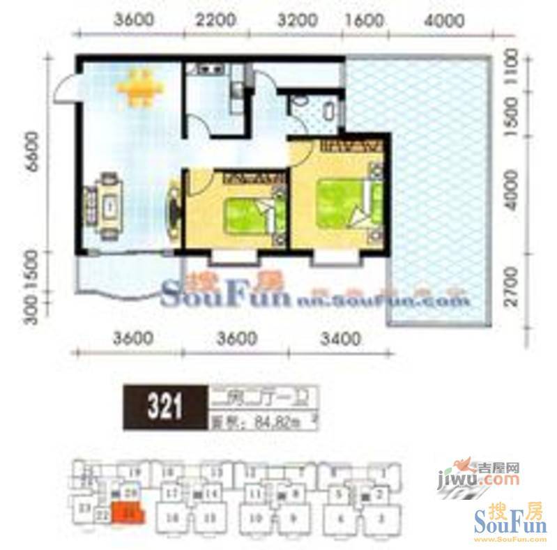 恒大新城3室3厅2卫140.9㎡户型图