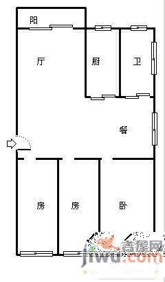 广西出入境检验检疫局第二宿舍区4室2厅1卫户型图