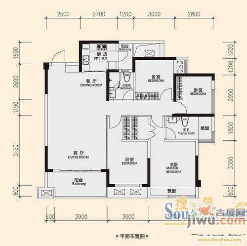 雅里新村3室2厅1卫户型图