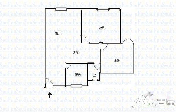 兴隆园3室2厅2卫户型图