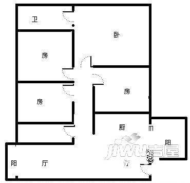 绿洲花园3室2厅1卫户型图