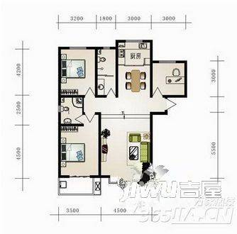 珉旖大厦3室2厅2卫户型图