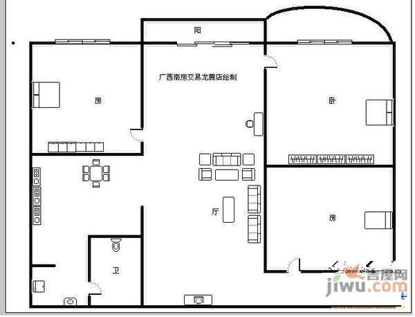 江滨花园3室2厅2卫户型图