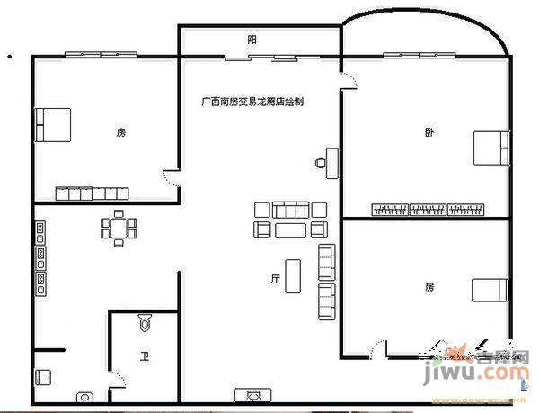 江滨花园3室2厅2卫户型图